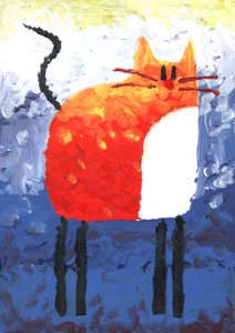 Abstrakte Orange Katze