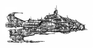 Detailliertes Sci-Fi-Raumschiff