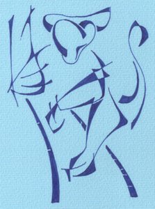 Anmutiger blauer Affe