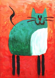 Glückliche Grüne Katze