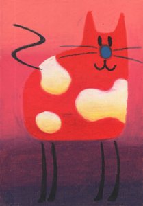 Fröhliche rot gefleckte Katze