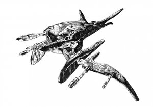Komplexes Sci-Fi Raumschiff