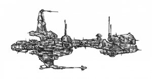 Komplexes Sci-Fi-Raumschiff