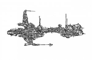 Komplexes Sci-Fi-Raumschiff