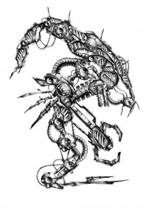 Mechanisches Sci-Fi Wesen