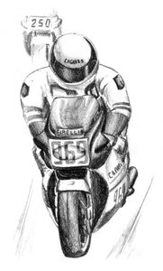 Motorradrennen Skizze