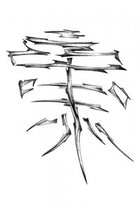 Scharfes Japanisches Kanji
