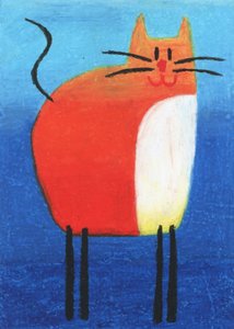 Lächelnde orangefarbene Katze