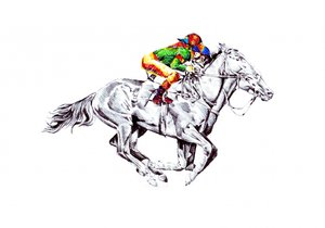 Lebhafter Rennpferd-Jockey