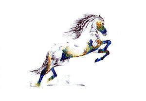 Lebhaftes steigendes Pferd