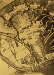 Vintage Maschinenskizze