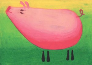 Verspieltes rosa Schwein