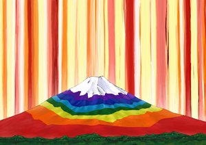 Regenbogenfarbener Berg Fuji im Licht #1 von Kunio Ota