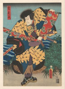 Tametomo, der Bogenschütze, zieht Stoff von Kunisada (I) , Utagawa