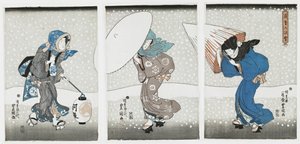 Starker Schneefall am Jahresende von Kunisada
