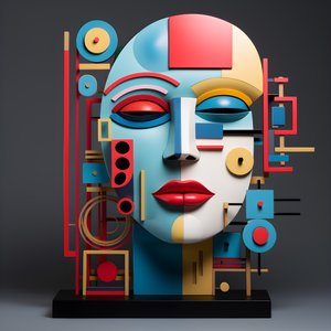 3D-Skulptur eines schönen menschlichen Gesichts