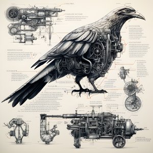 Dampfmechanische Vogel Blaupausen von Da Vinci 3