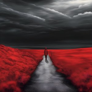 Eine lange rote Straße. Gehen. Wie der Held, der nie lief