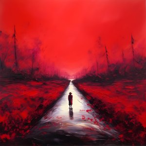Eine lange rote Straße. Gehen. Wie der Held, der nie lief