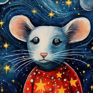 Porträt der Maus Tier Starry Night von Kurt Heppke