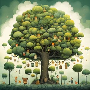 Kinderillustration Bäume 1
