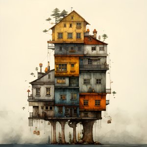 ein großes und ein kleines Haus
