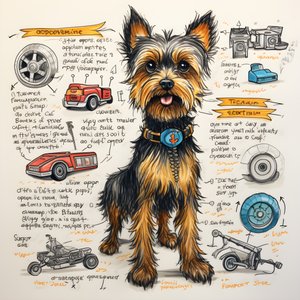 Eine Erklärung für einen mechanischen Yorkie-Hund