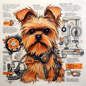 Eine Erklärung für einen mechanischen Yorkie-Hund