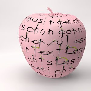 Gerahmter Apfel mit Buchstaben II von Kurt Heppke