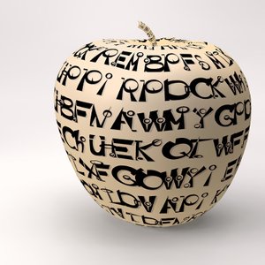 Gerahmter Apfel mit Buchstaben I
