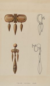 Brosche und Ohrringe, ca. 1936