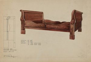 Schlittenbett, ca. 1936 von Kurt Melzer