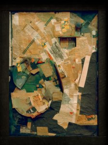 Bild mit Raumgewächsen / Bild mit 2 kleinen Hunden von Kurt Schwitters