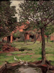 Gehöft mit Gänsen von Kurt Schwitters