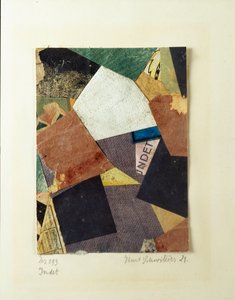 Merz 293 Collage von Kurt Schwitters (1887-1948) 1921 Private Sammlung.