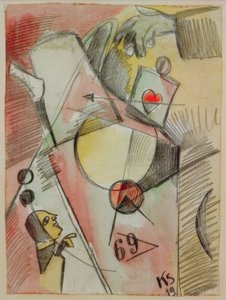 N Aquarell 1. (Das Herz geht vom Zucker zum Kaffee) von Kurt Schwitters