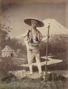 Pilger auf dem Weg zum Fujiyama von Kusakabe Kimbei