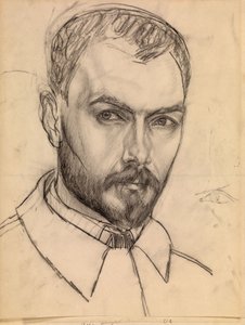 Selbstporträt, ca. 1913 von Kuzma Sergeevich Petrov Vodkin