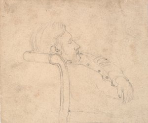 Schlafender Mann auf einem Sofa. Halbfigur von Laurits Andersen Ring