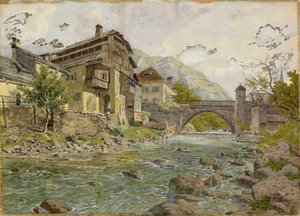 Blick auf Tržič und Tržiška Bistrica von Ladislav Benesch