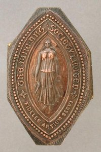 Firmensiegel der Fine Art Society von Lady  Butler