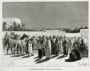 Die Ställe des Emirs Muhammad Ibn Abdullah Al Rashid, Illustration aus "Pilgrimage to Nejd, the cradle of the Arab race", veröffentlicht in der 