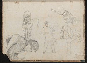 Studien eines Pferdes und eines Mannes