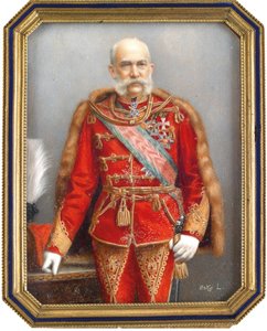 Porträt von Franz Joseph I. von Österreich (1830-1916) in ungarischer Uniform von Lajos Osko