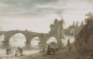Brücke über die Loire bei Amboise. 1640er