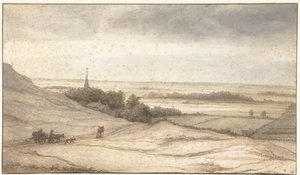 Ansicht aus den Dünen auf das Dorf Schoorl von Lambert Doomer