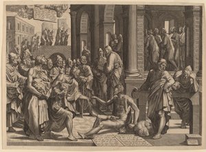 Die Apostel Petrus und Johannes heilen den Gelähmten