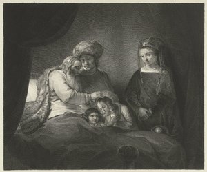 Jakob segnet Ephraim und Manasse von Lambertus Antonius Claessens