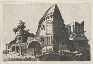 Ruine mit pyramidenförmigem Turm
