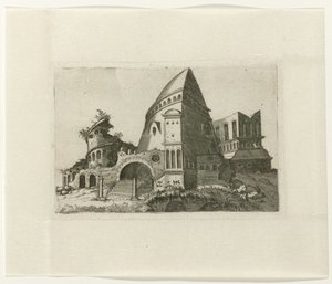 Ruine mit pyramidenförmigem Turm